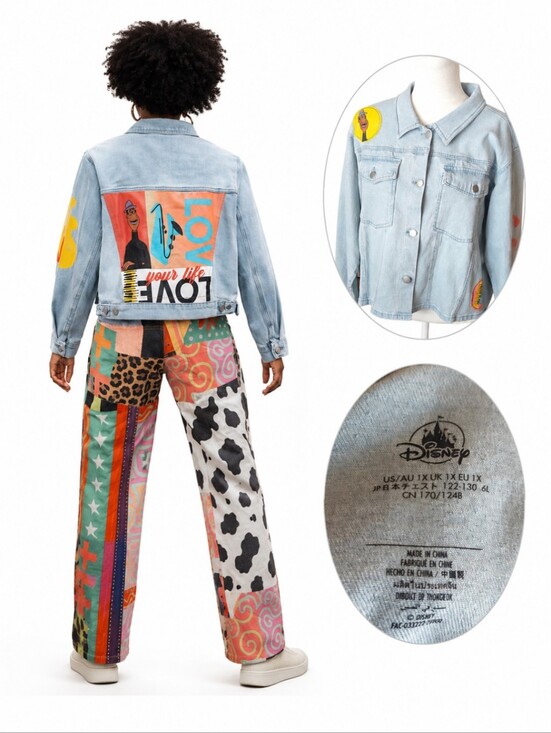 Disney Jackets & Blazers - Disney Pixar Soul Denim Jean Jacket Love Saxophone Jazz Artistic Patches Sz XL